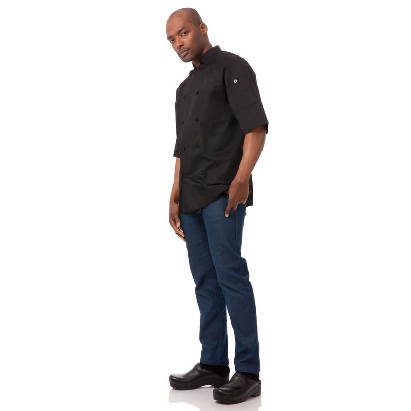 Chef Works معطف الطهاة للرجال من شيف ووركس مونتريال بفتحات تهوية بارد، أسود، 4X-كبير - Image 4